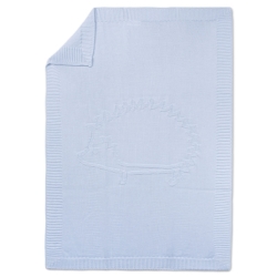 Plaid Laine Hérisson Bleu Ciel