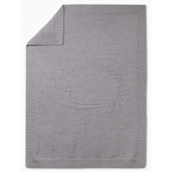 Plaid Laine Hérisson Gris Clair