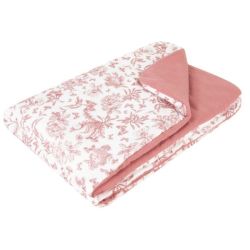 Plaid Toile de Jouy Rose