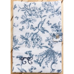 Protège Carnet De Santé Lange Toile De Jouy Bleu
