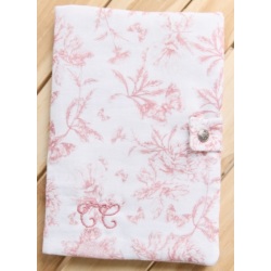 Protège Carnet De Santé Lange Toile De Jouy Rose