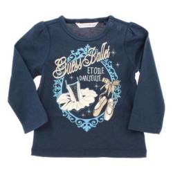 Tee-Shirt Manches Longues Bleu Danseuse Etoile - 12 mois