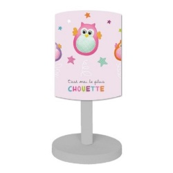 Lampe Chouette Rose