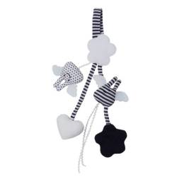 Hochet Berceau Attache Sucette Ange Lapin Marine