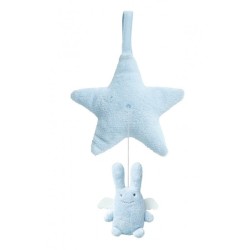 Peluche Musicale Etoile Ange Lapin Bleu