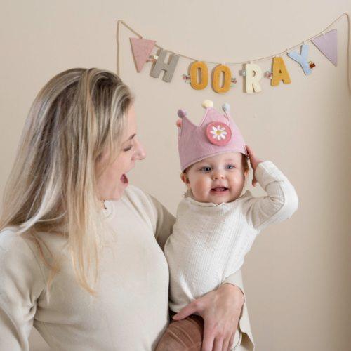 Couronne d’anniversaire avec chiffres Rose Couronne d’anniversaire avec chiffres Rose