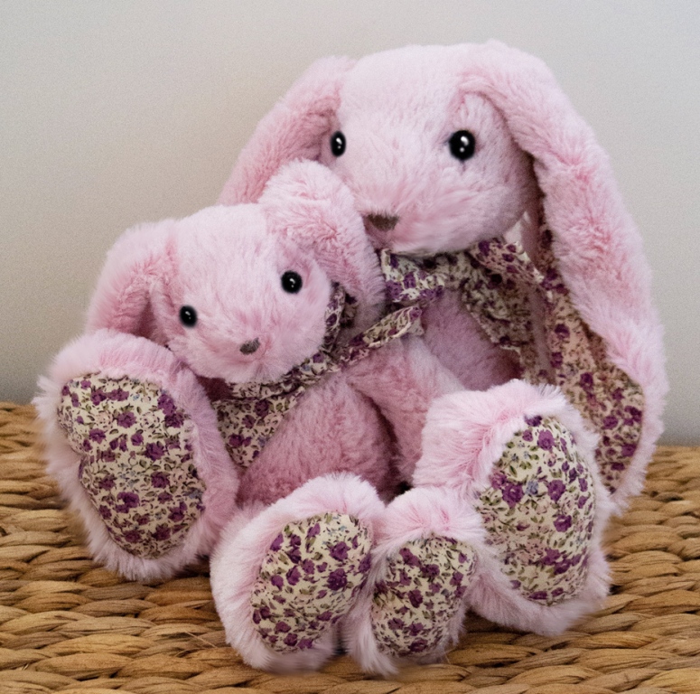 Histoire D Ours - Peluche lapin rose les copains câlins 50 cm, Livraison  Gratuite 24/48h