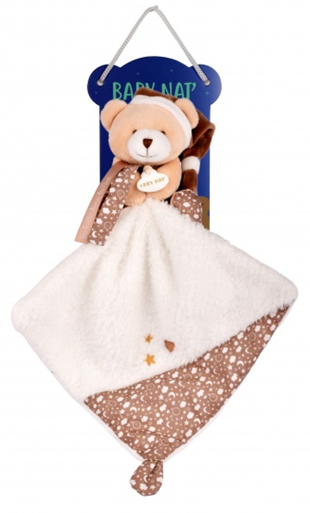 Doudou Ours avec mouchoir Marron Phosphorescent Doudou Ours avec mouchoir Marron Phosphorescent