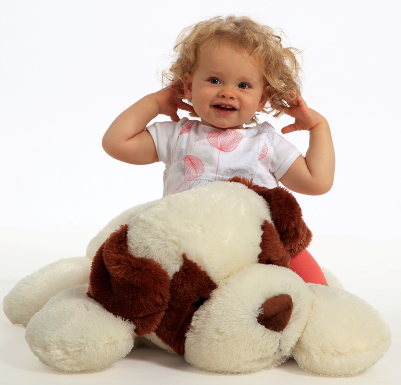 Peluche Chien Pouffy Marron - 65 cm Peluche Chien Pouffy Marron - 65 cm