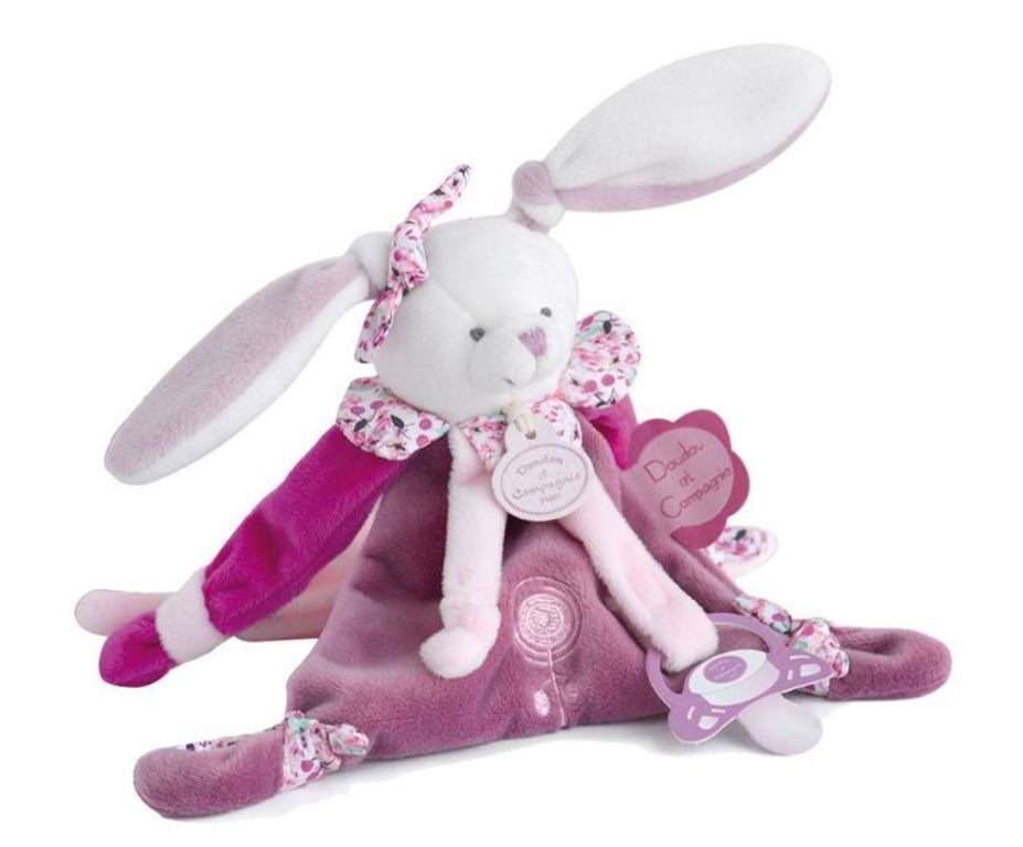 Doudou Et Compagnie - attache sucette lapin cerise 17 cm, Livraison  Gratuite 24/48h