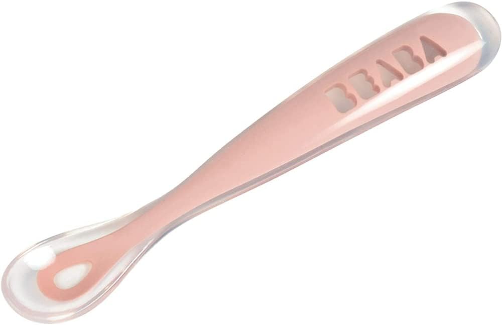 Cuillère 1er Age Silicone Old Pink