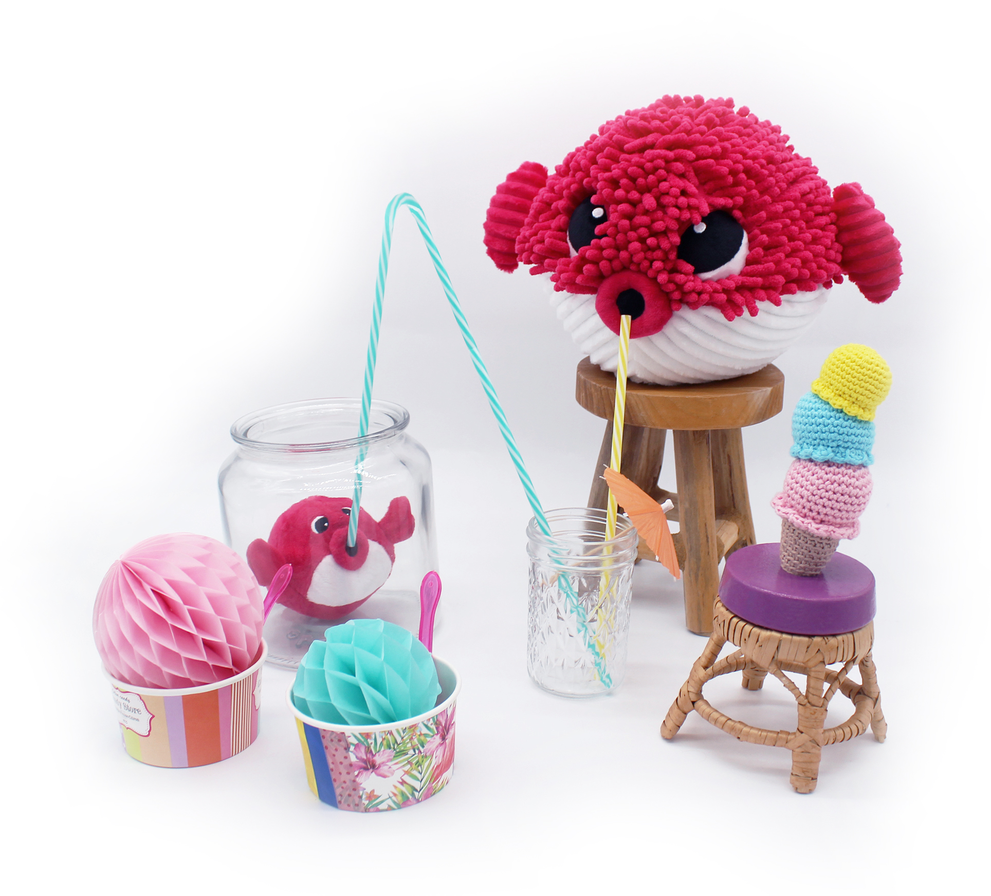 Peluche Poisson Maman et Bebe Gobetou Ptipotos