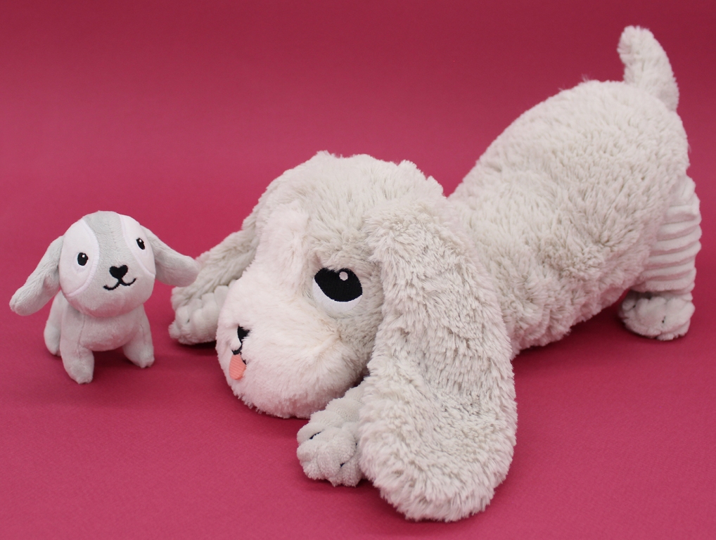 Peluche Chien Toutou Maman et Bebe Gris Ptipotos