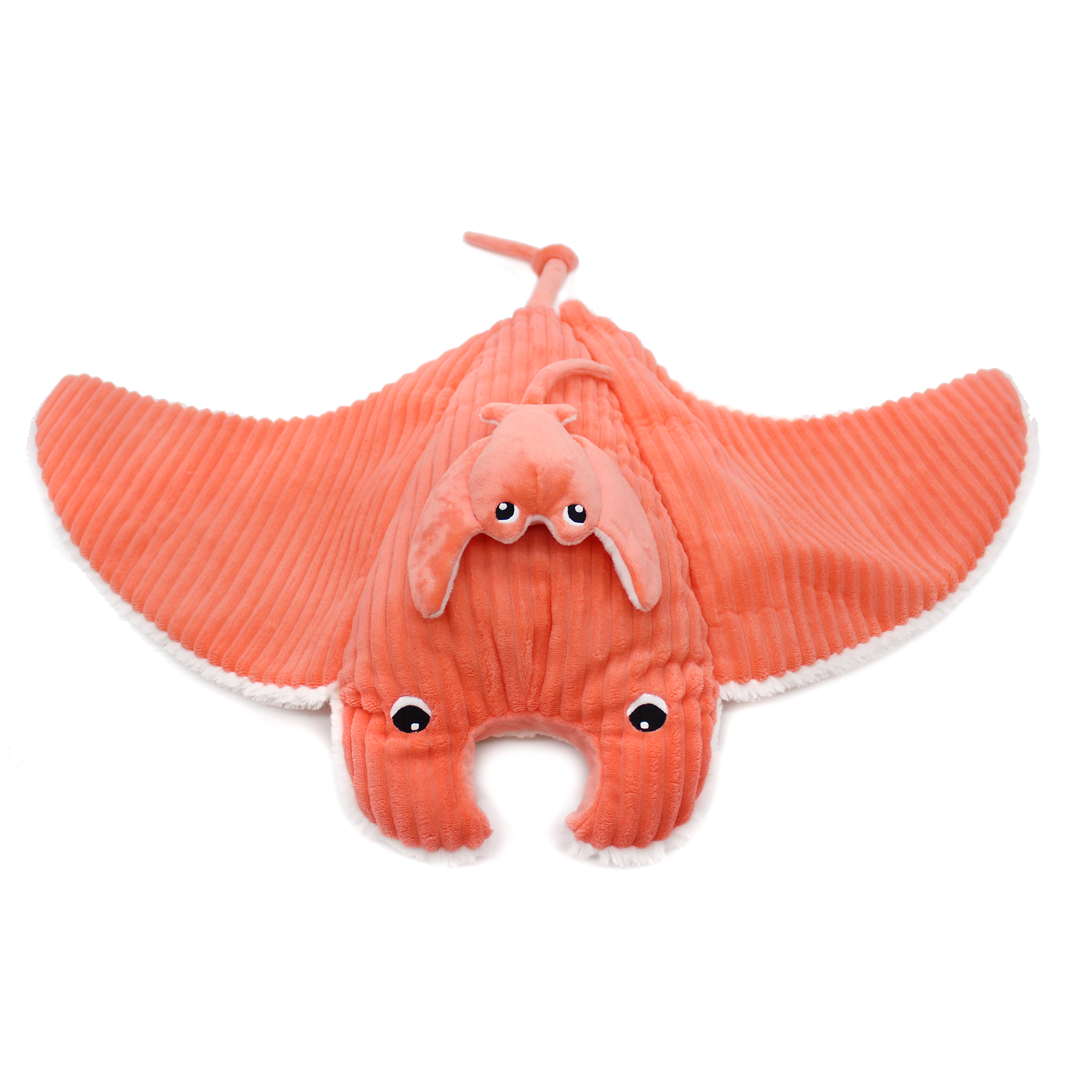 Peluche Raie Manta Corail Maman et Bebe Mantalou Ptipotos