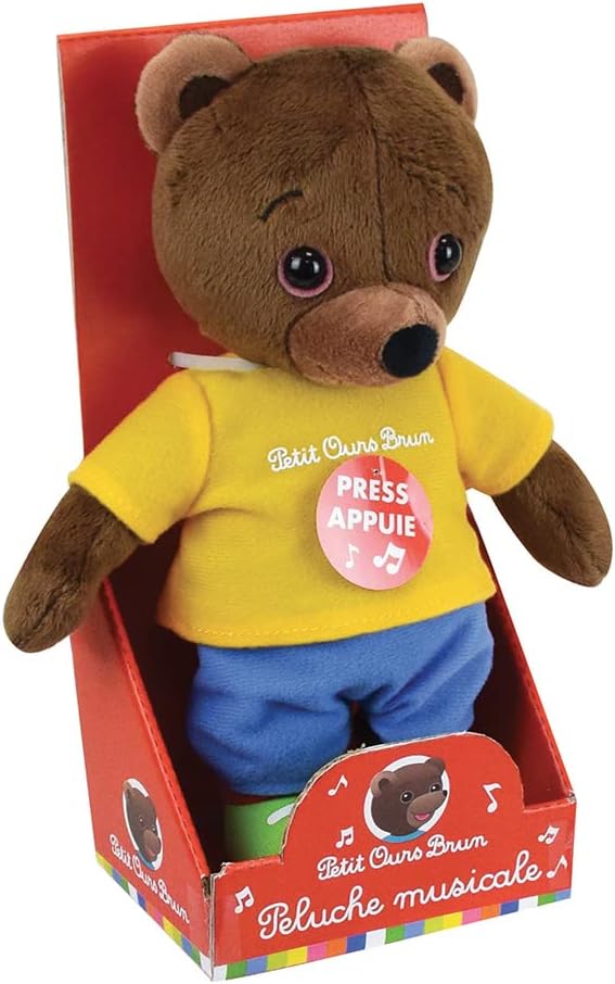 Jemini - Peluche musicale petit ours brun, Livraison Gratuite 24/48h