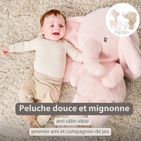 Peluche Eléphant Fanfan - 60 cm Peluche Eléphant Fanfan - 60 cm