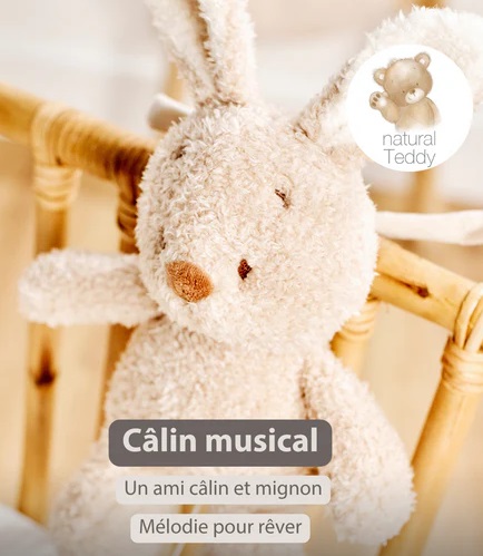 Peluche Musicale Lapin Teddy Sable - 25 cm Peluche Musicale Lapin Teddy Sable - 25 cm