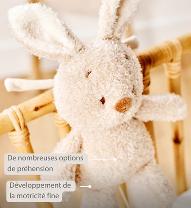 Peluche Musicale Lapin Teddy Sable - 25 cm Peluche Musicale Lapin Teddy Sable - 25 cm