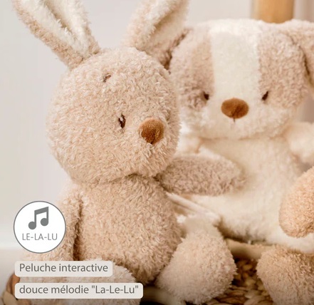 Peluche Musicale Lapin Teddy Sable - 25 cm Peluche Musicale Lapin Teddy Sable - 25 cm