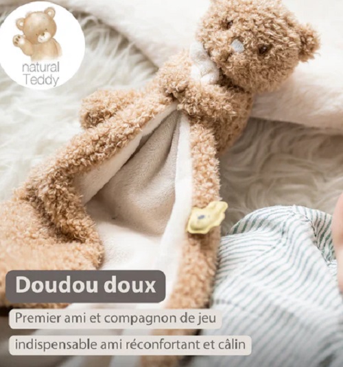 Doudou mouchoir Ours Teddy Beige Doudou mouchoir Ours Teddy Beige
