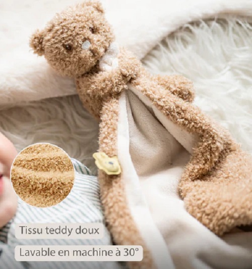 Doudou mouchoir Ours Teddy Beige Doudou mouchoir Ours Teddy Beige