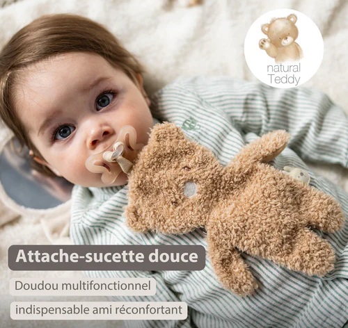Doudou Mini Attache Tétine Ours Teddy Doudou Mini Attache Tétine Ours Teddy