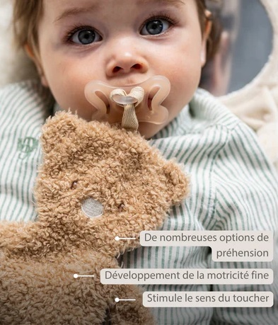 Doudou Mini Attache Tétine Ours Teddy Doudou Mini Attache Tétine Ours Teddy