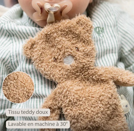 Doudou Mini Attache Tétine Ours Teddy Doudou Mini Attache Tétine Ours Teddy