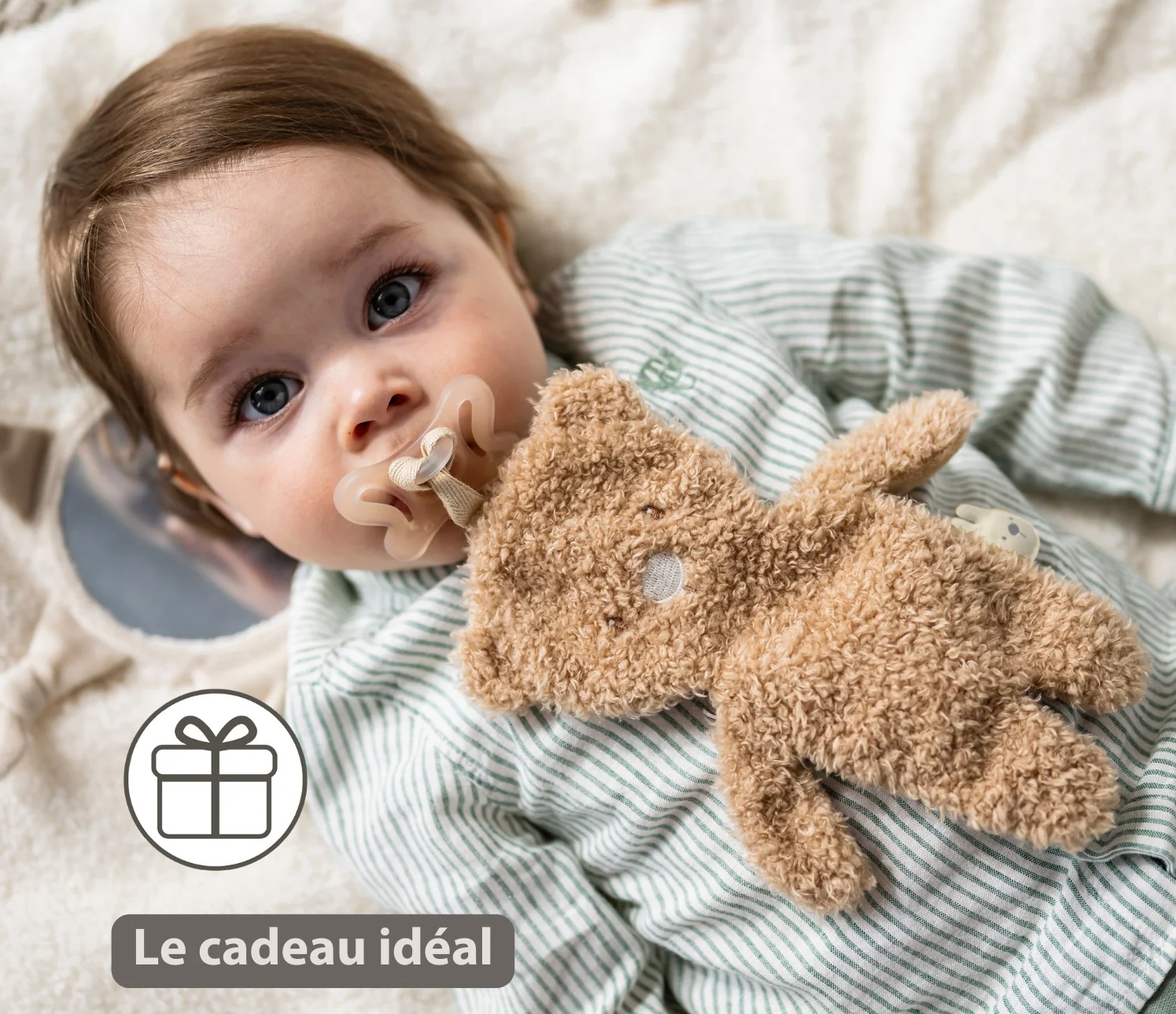Doudou Mini Attache Tétine Ours Teddy Doudou Mini Attache Tétine Ours Teddy