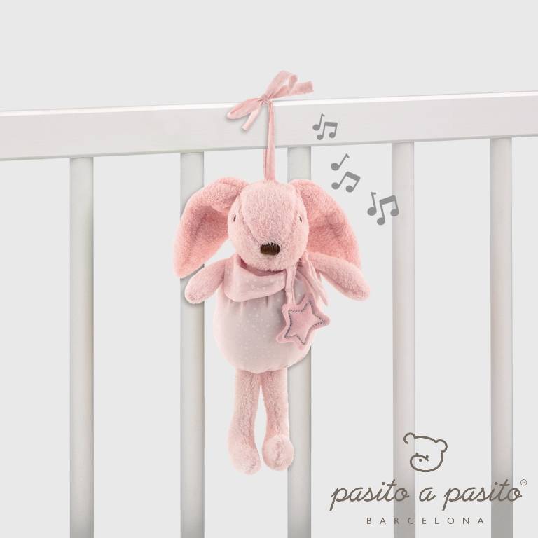 Peluche Musicale Lapin Etoile Rose - 25 cm Peluche Musicale Lapin Etoile Rose - 25 cm
