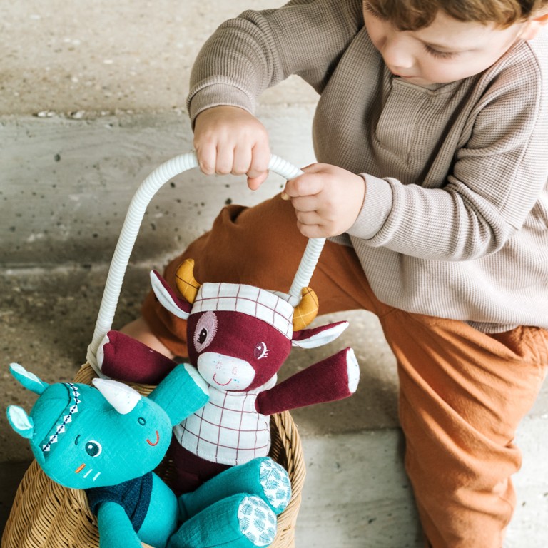 Peluche câline Vache Rosalie