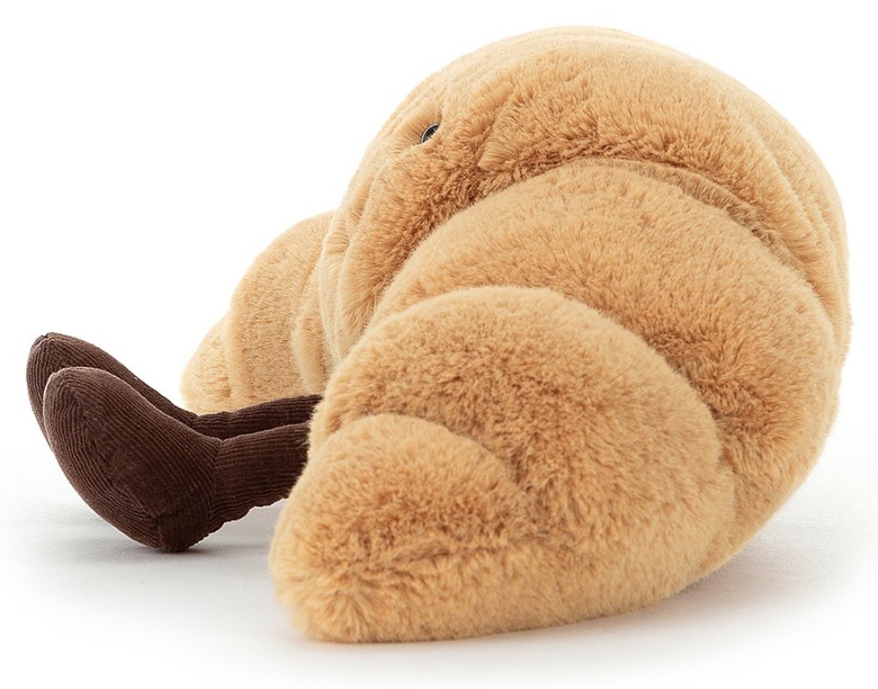 Peluche sale croissant chien