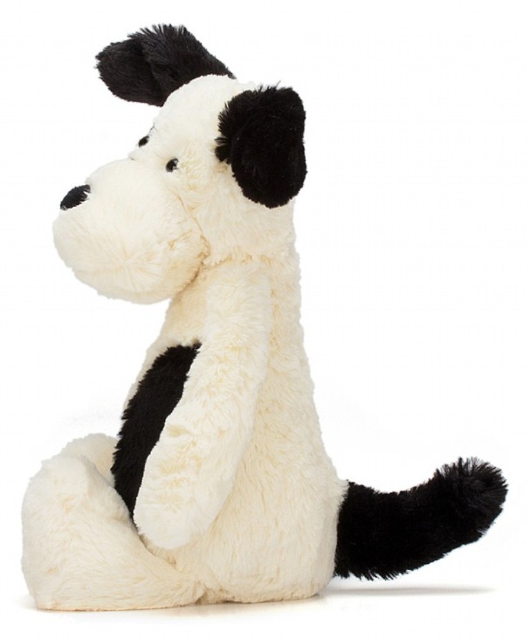Peluche chien store noir et blanc
