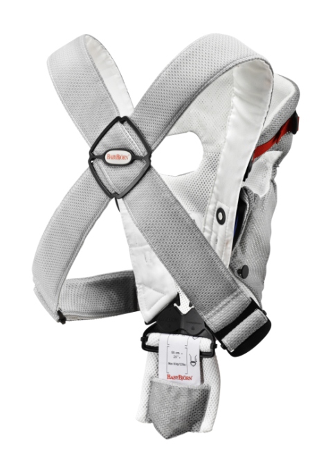 Babybjorn Porte Bebe Original Gris Et Blanc Maille Filet