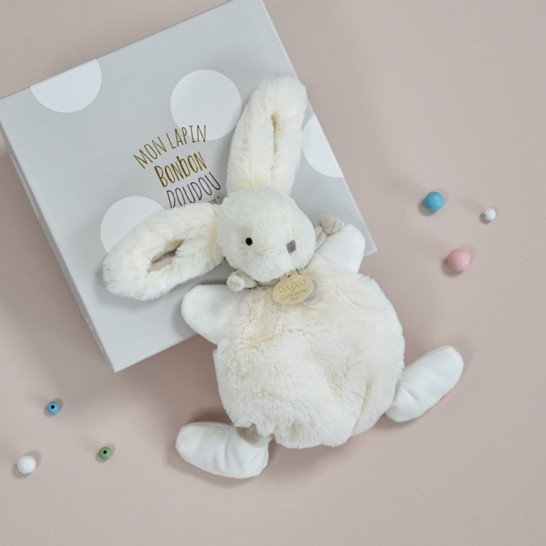 Doudou et Compagnie Lapin Bonbon Grand Modèle Taupe - Animal en peluche -  Achat & prix