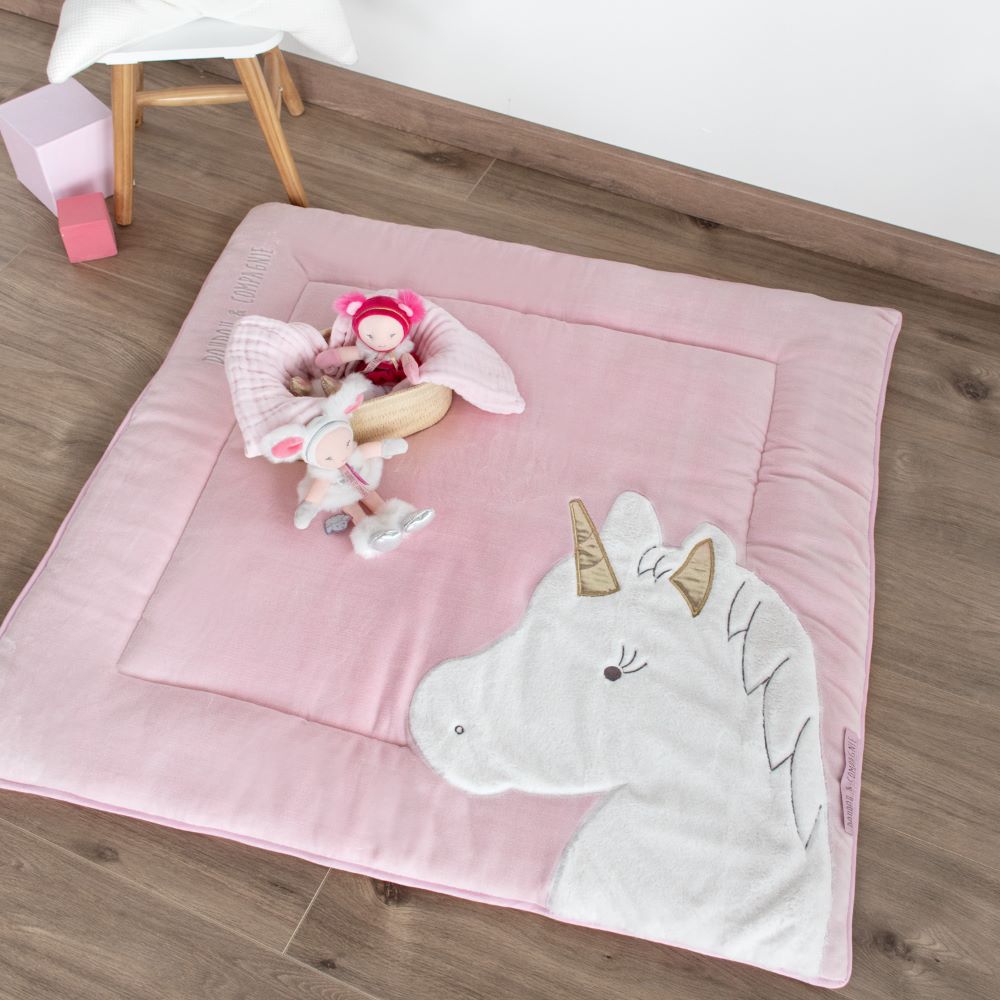 Doudou Et Compagnie - Tapis de parc tapidou licorne 100x100 cm, Livraison  Gratuite 24/48h