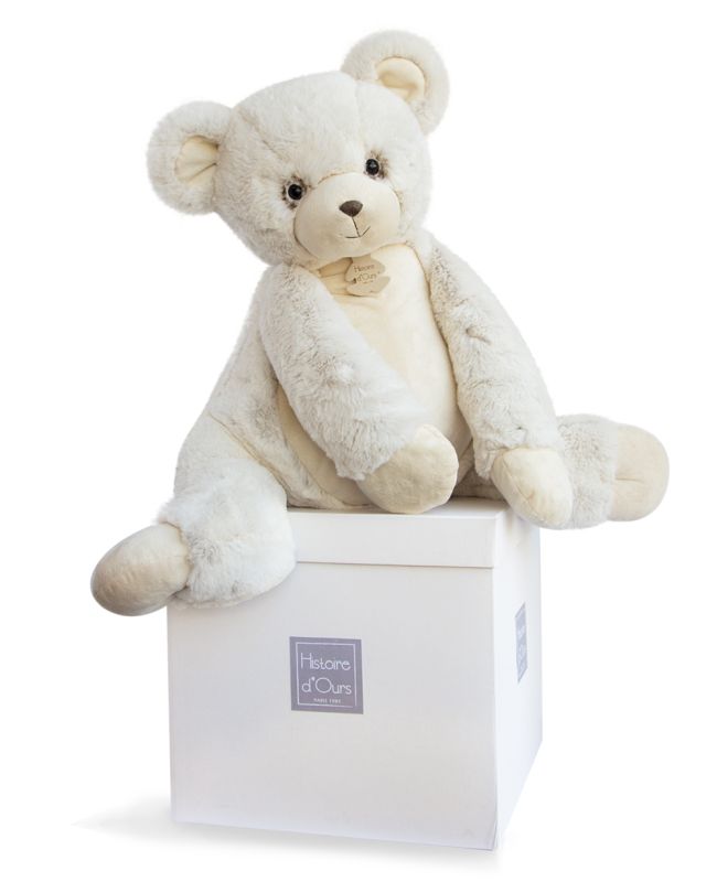 Histoire D'Ours Les Softy - Peluche Cane Morbido 70 Cm, Colore Ecru, In Scatola Regalo