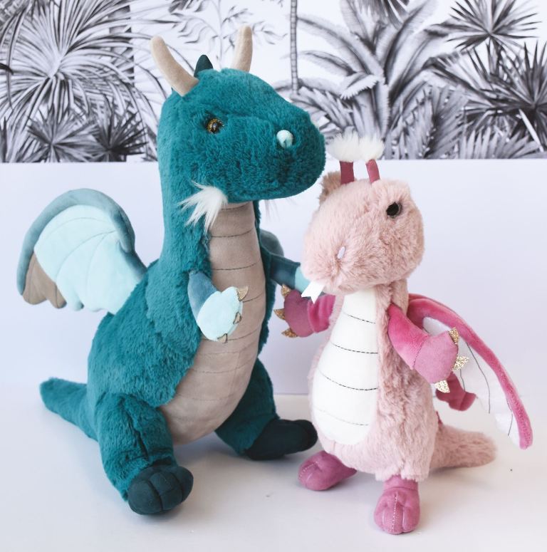 Histoire d'ours - Peluche Dragon vert - 30 cm