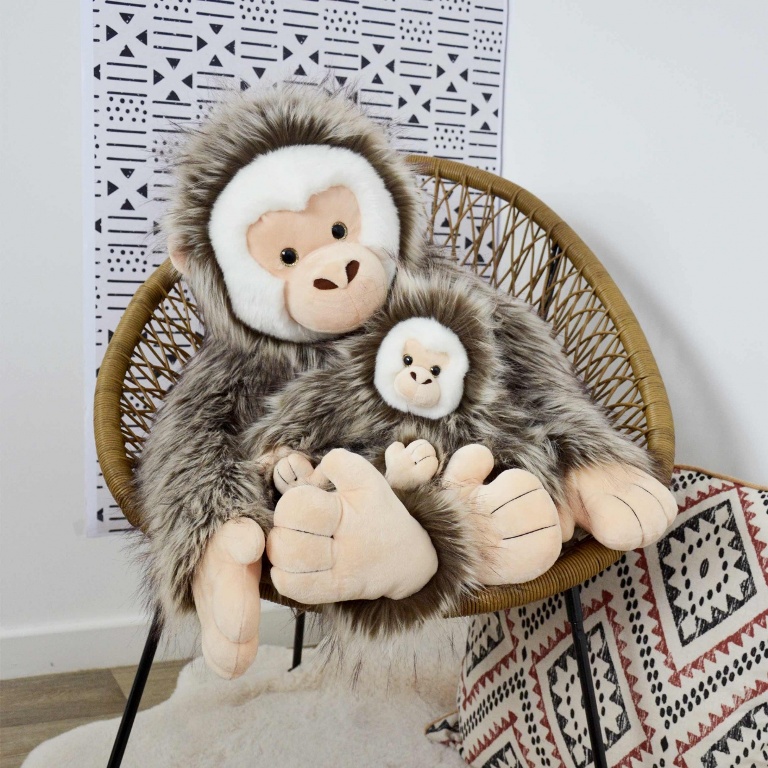 Peluche singe yeux brillant 20 cm