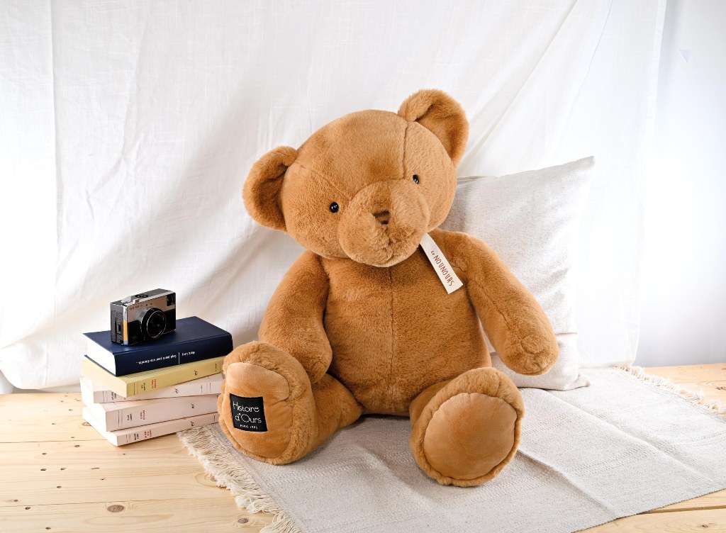 Gros ours blanc assis Le Nounours Histoire d'Ours (75cm)