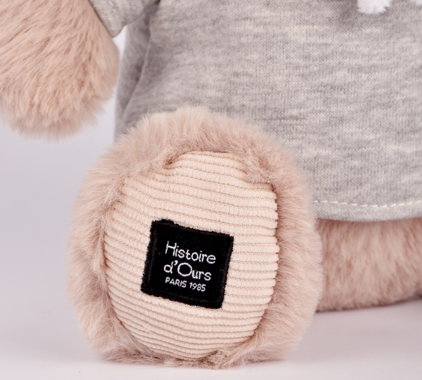 Peluche Hippopotame Beige avec sweat gris - 20 cm Peluche Hippopotame Beige avec sweat gris - 20 cm