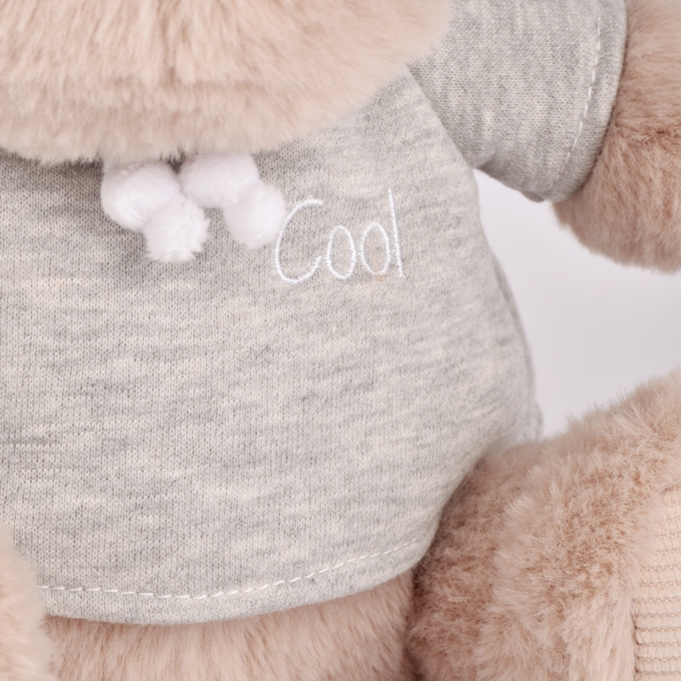 Peluche Hippopotame Beige avec sweat gris - 20 cm Peluche Hippopotame Beige avec sweat gris - 20 cm