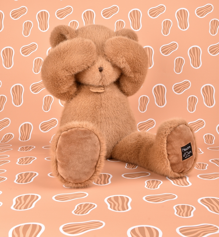 Peluche Ours Clémentin Praline Cacahuète - 80 cm Peluche Ours Clémentin Praline Cacahuète - 80 cm