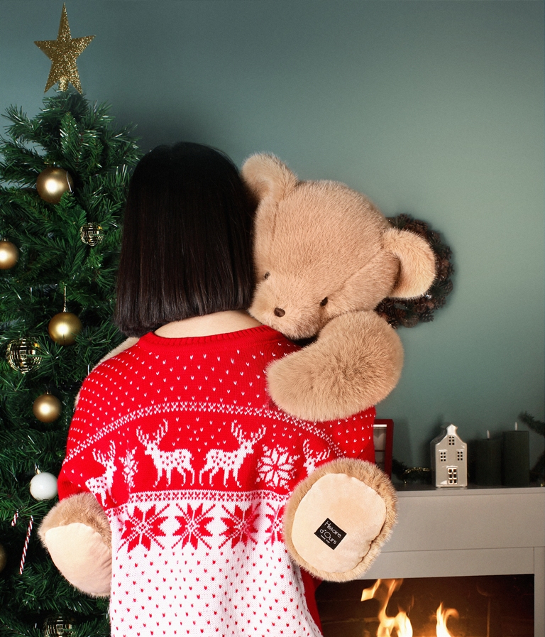 Peluche Ours Clémentin Praline Cacahuète - 80 cm Peluche Ours Clémentin Praline Cacahuète - 80 cm