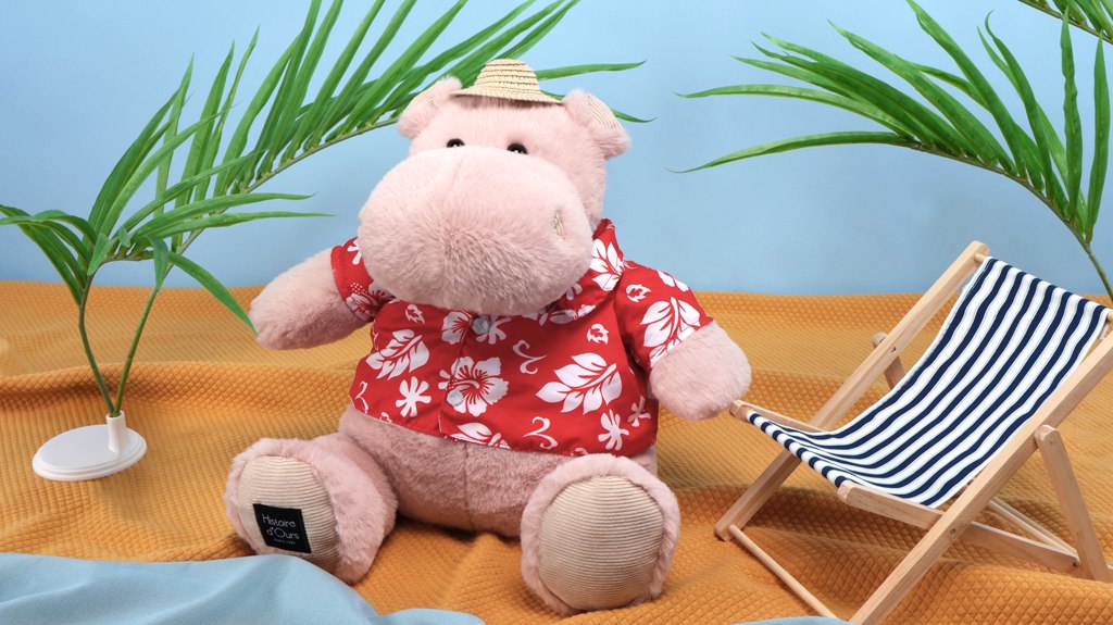 Peluche Hippopotame Aloha - 38 cm Peluche Hippopotame Aloha - 38 cm