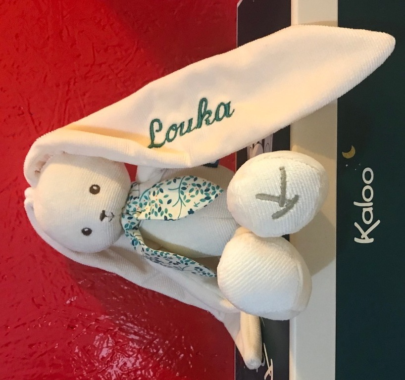 Petit Doudou Lapin Vert Kaloo - Lapinoo Aqua