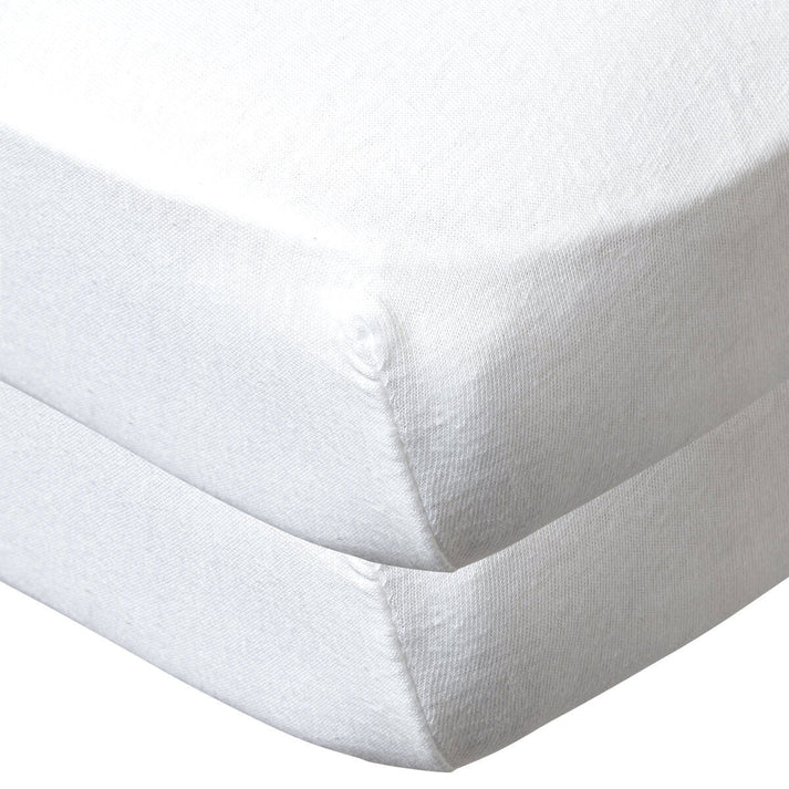 Lot de 2 Draps Housse Blanc - 70x140 cm