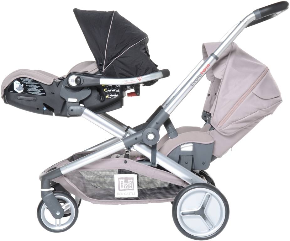 red castle poussette double evolutwin taupe