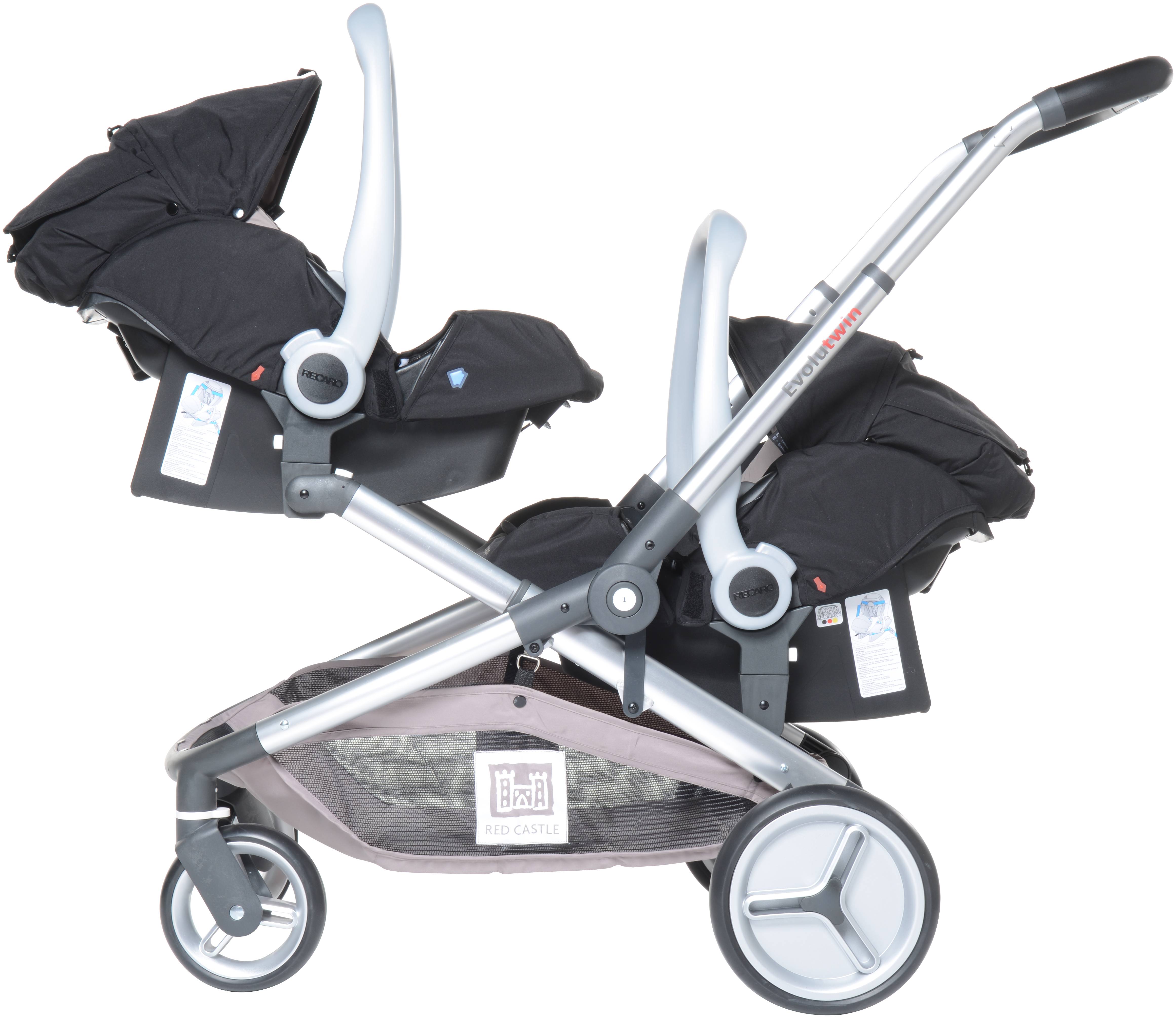 red castle poussette double evolutwin taupe