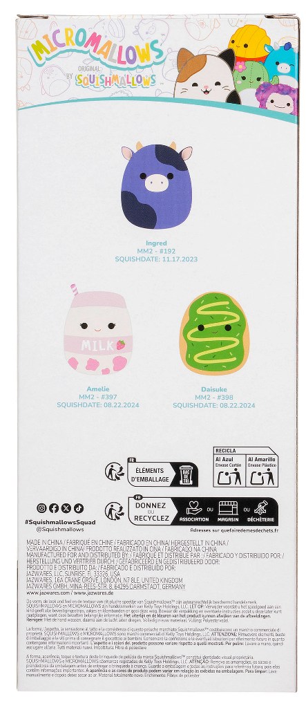 Coffret 3 Peluches Micromallows - Ingred - Amelie - Daisuke Coffret 3 Peluches Micromallows - Ingred - Amelie - Daisuke